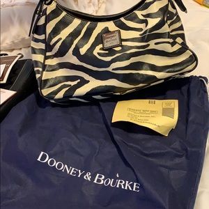 Dooney and bourke leather zebra print bag